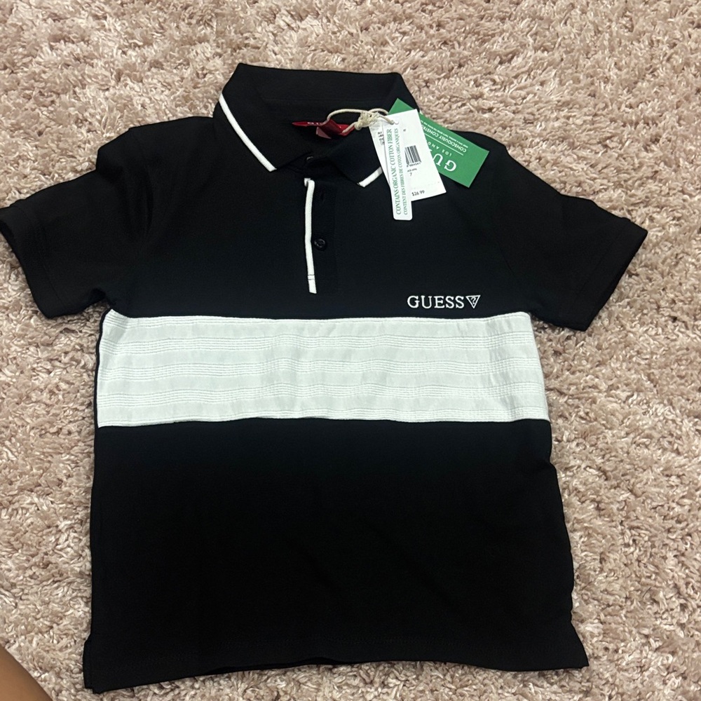 Boys GUESS Kids' Black & White Polo Shirt
